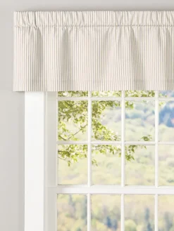 Ticking Stripe Rod Pocket Tailored Valance by Country Curtains®
