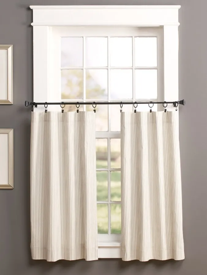 Ticking Stripe Rod Pocket Tiers by Country Curtains®