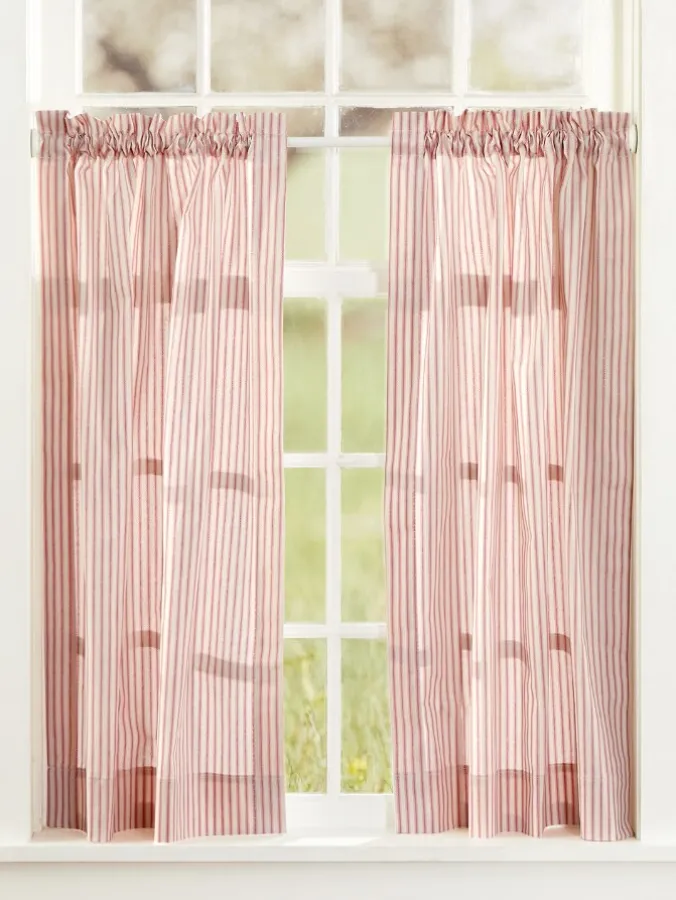 Ticking Stripe Rod Pocket Tiers by Country Curtains®