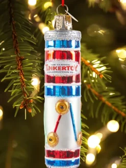 Tinkertoys Blown-Glass Christmas Ornament