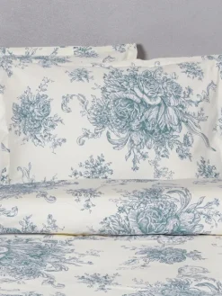 Toile Cotton Duvet Cover and Pillow Sham Set