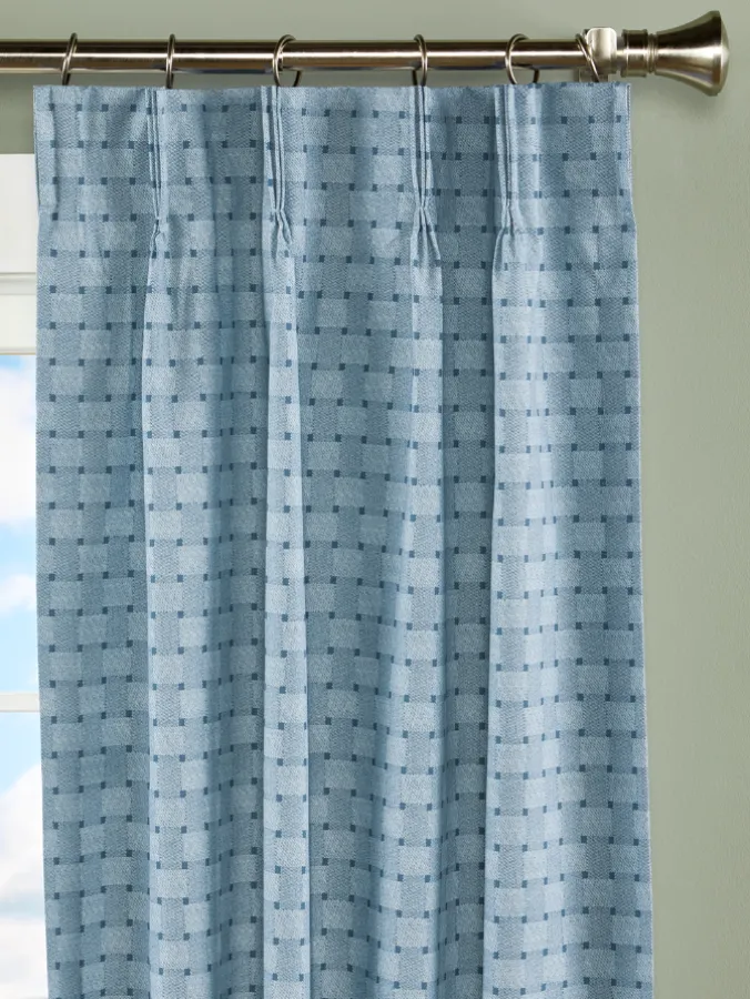 Tonal Check Lined 96 Inch Pinch Pleat Curtains
