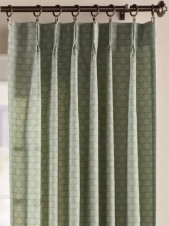 Tonal Check Lined 96 Inch Pinch Pleat Curtains