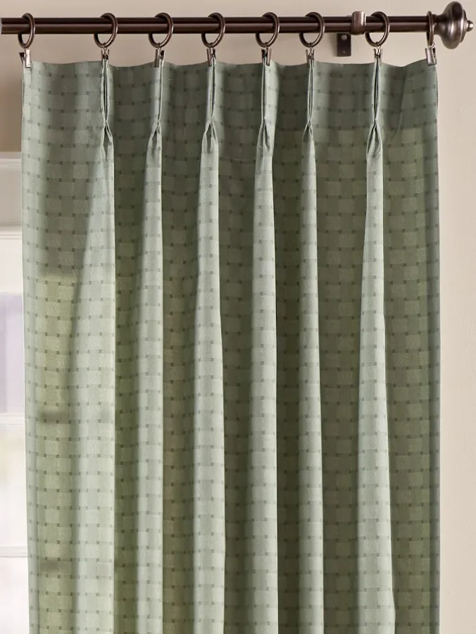 Tonal Check Lined 96 Inch Pinch Pleat Curtains