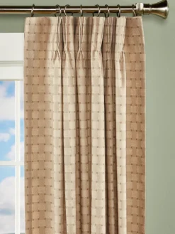 Tonal Check Lined 48 Inch Pinch Pleat Curtains