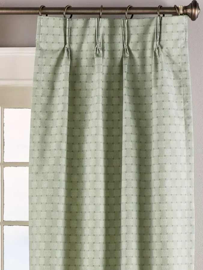Tonal Check Lined 48 Inch Pinch Pleat Curtains