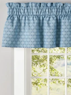 Tonal Check Lined Rod Pocket Tailored Valance