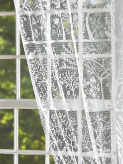 Tree of Life Lace Rod Pocket Curtain Panel