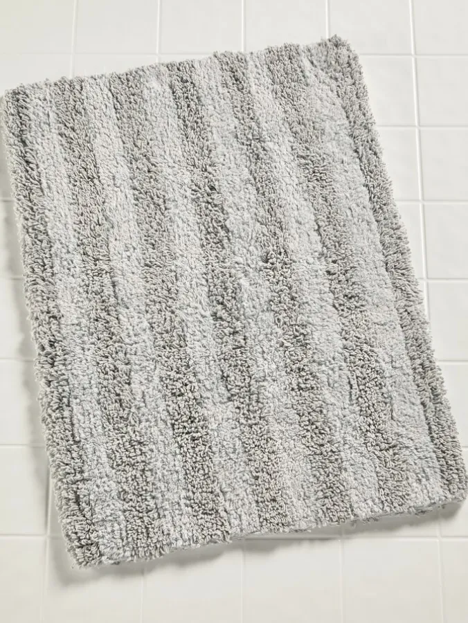 Tufted Stripe Reversible Cotton Bath Rug, In 3 Sizes