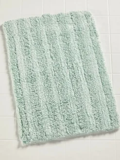 Tufted Stripe Reversible Cotton Bath Rug, In 3 Sizes