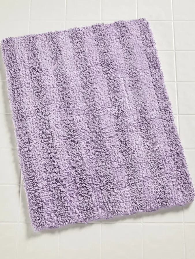 Tufted Stripe Reversible Cotton Bath Rug, In 3 Sizes