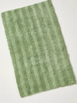 Tufted Stripe Reversible Cotton Bath Rug, In 3 Sizes