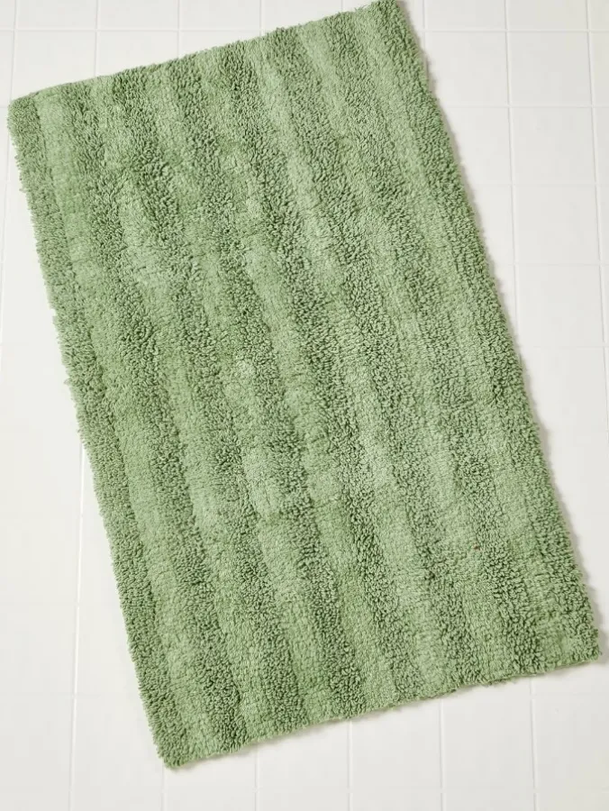 Tufted Stripe Reversible Cotton Bath Rug, In 3 Sizes