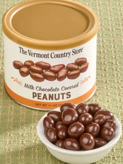 Vermont Country Store Milk Chocolate Covered Peanuts, 11 Ounce Canister