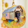 Vermont Keepsakes 24k Gold Finished Kissing Bridge Ornament in Gift Box
