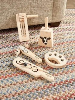 Vermont-Made Hardwood Maple Noisemakers, Set of 5