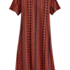 Vertical-Print Cotton Knit Dress