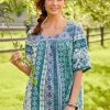 Vertical-Print Cotton Muumuu Top