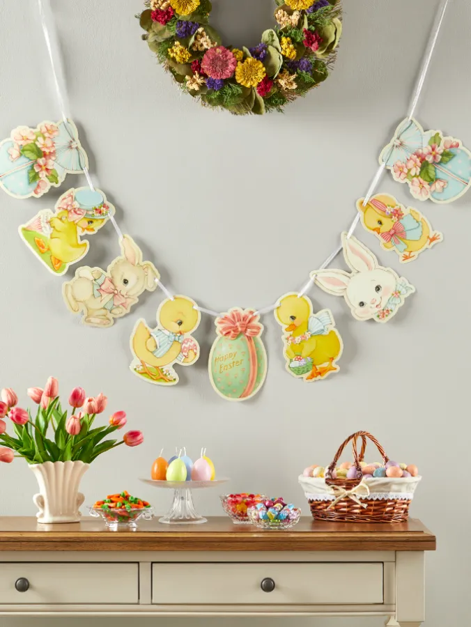 Vintage Easter Paper Garland