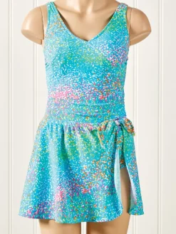 V-Neck Maillot With Separate Sarong