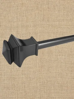 Vogue Square Finial Curtain Rod, 5/8 Inch