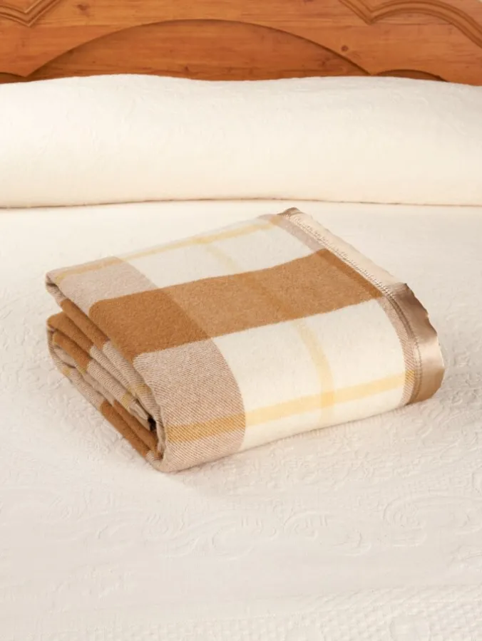 Washable Australian Merino Wool Plaid Blanket or Throw