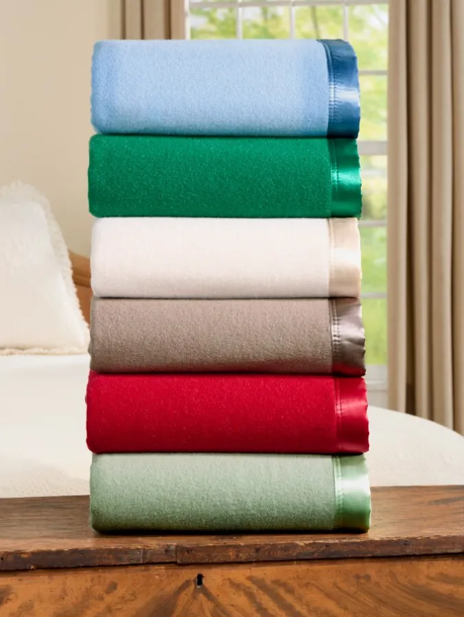 Washable Australian Merino Wool Solid Color Blanket or Throw