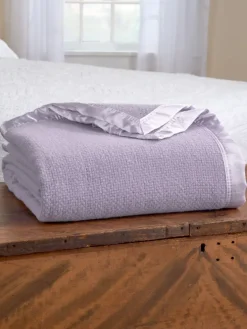 Washable Merino Wool Lightweight Basketweave Blanket