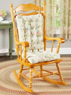 Whispering Hydrangea Never-Flatten Rocker Chair Cushion Set