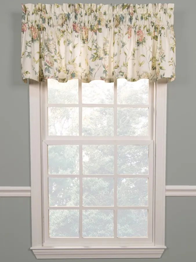 Whispering Hydrangea Rod Pocket Tailored Valance
