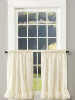 Wide Ruffles Lace Trim Rod Pocket Tiers