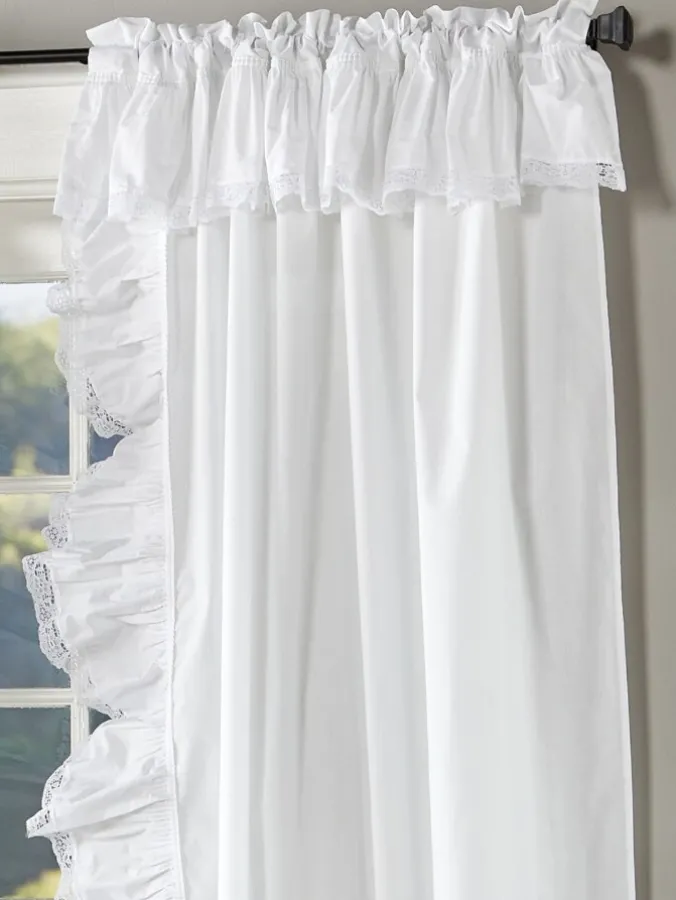 Wide Ruffles Lace Trim Rod Pocket Priscilla Curtains