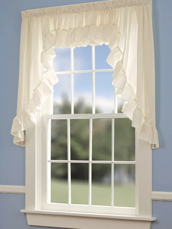 Wide Ruffles Rod Pocket Swag Pair by Country Curtains®