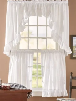Wide Ruffles Rod Pocket Tiers by Country Curtains®