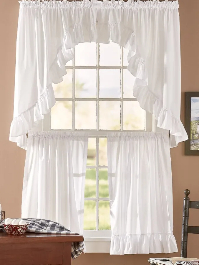 Wide Ruffles Rod Pocket Tiers by Country Curtains®