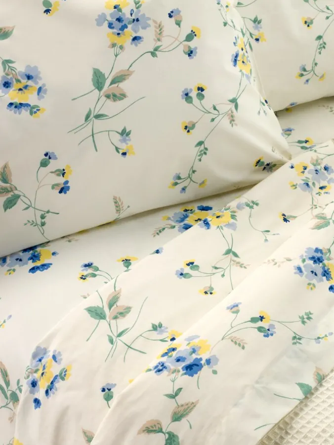 Wildflower Portuguese Cotton Flannel Sheet Set