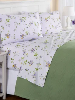 Wildflower Portuguese Cotton Flannel Sheet Set