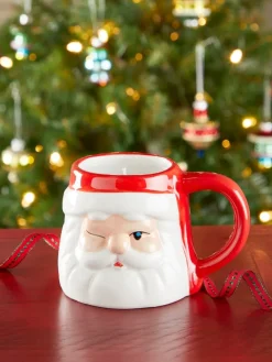 Winking Santa Ceramic Mug Candle