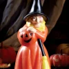 Winking Witch Halloween Candle