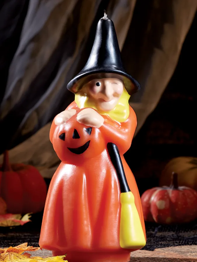 Winking Witch Halloween Candle