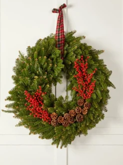 Winterberry 32 Inch Fresh Balsam Christmas Wreath