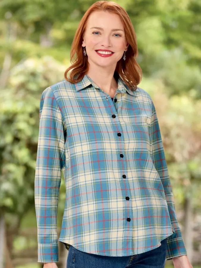 Women's All-Season Plaid Flannel Shirt