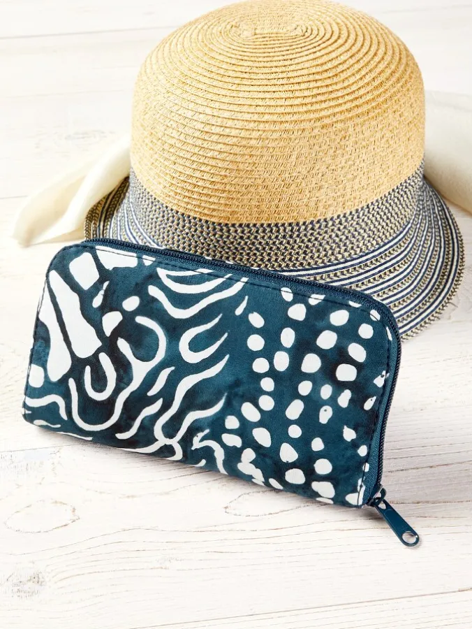 Women's Batik Zip-Around RFID Wallet