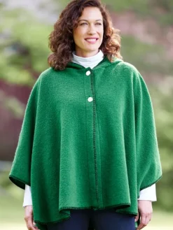 Women's Berber Fleece Wool-Blend Hooded Cape