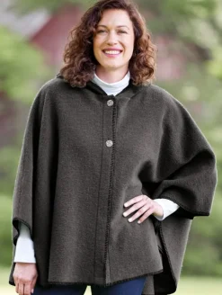 Women's Berber Fleece Wool-Blend Hooded Cape