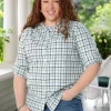Women's Brushed Cotton Plaid Top