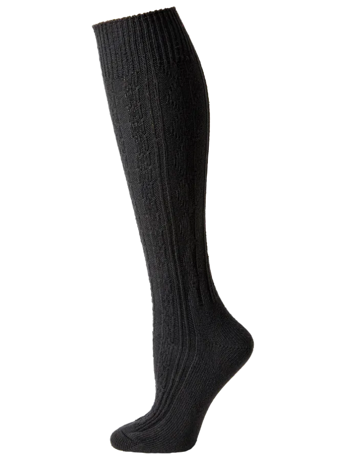 Women's Cable-Knit Cotton Knee Socks