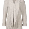 Women's Cable-Knit Open Cardigan With Shawl Collar