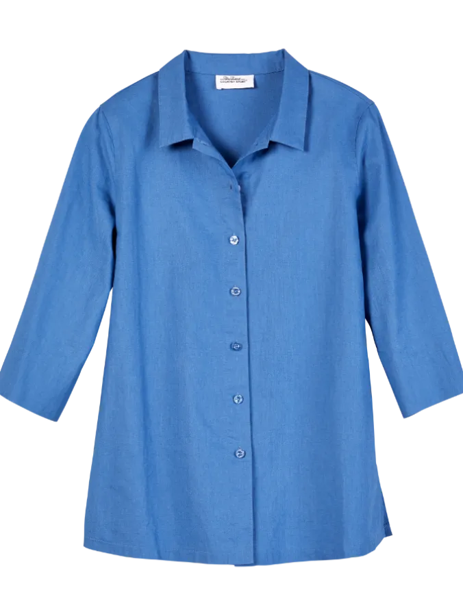 Women's Casual Linen and Cotton Boyfriend Shirt