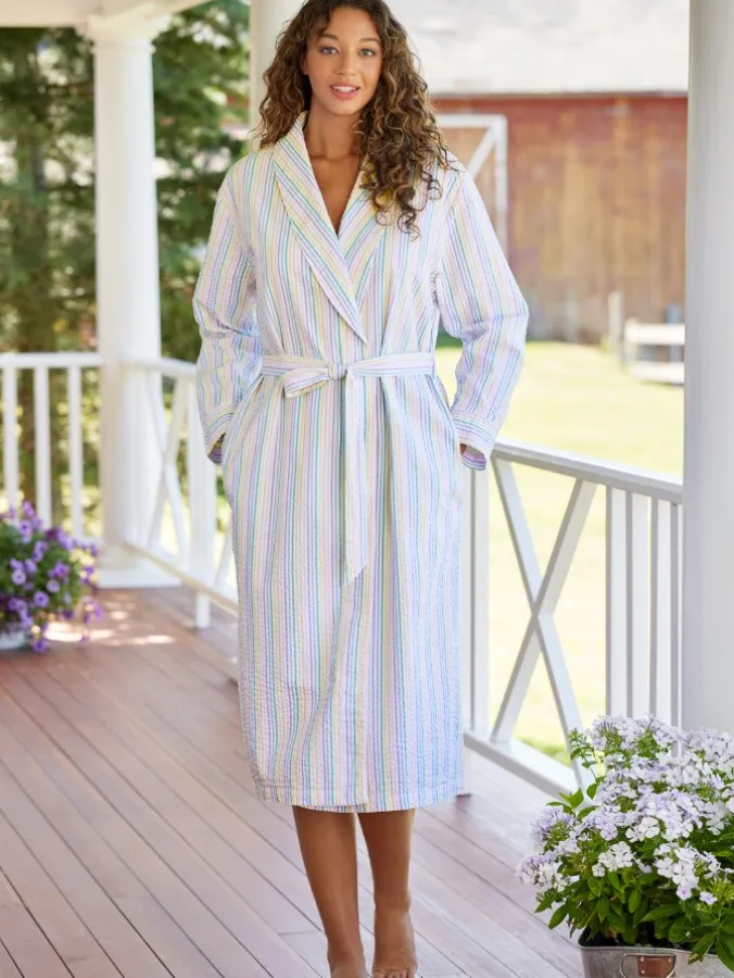 Women's Classic Seersucker Wrap Robe